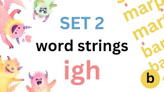 Phase 2 phonics Word Strings for learning to read and write phonics screening check in primary KS1 [upl. by Yevol617]