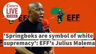 EFFs Julius Malema says he will never support Springboks a week after EFF supported Springboks [upl. by Neehcas120]