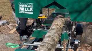 Milling a Birch Log On My Woodland Mills HM126 Portable Sawmill [upl. by Llevram]