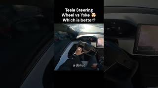 Tesla Steering Wheel vs Yoke tesla electricvehicle tech [upl. by Nilkoorb]