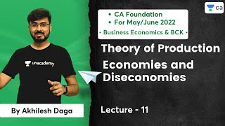 L11 Theory of Production  Economies and Diseconomies  CA Foundation Economics  Akhilesh Daga [upl. by Andri376]