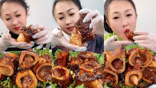 MUKBANG beef bone marrow ASMR  The best of delicious Quing food 602 [upl. by Ynnavoig]