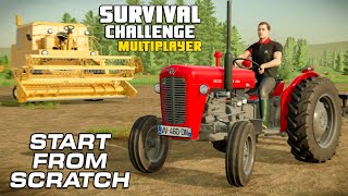 STARTING FROM SCRATCH  Survival Challenge Multiplayer  FS22  Episode 1 [upl. by Enaled]