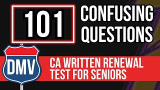 California DMV Renewal Test for Seniors 2024 101 Difficult Questions [upl. by Yelbmik772]