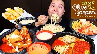 Fettuccine Alfredo Pasta • Olive Garden • MUKBANG [upl. by Fortuna]