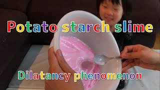 【Experiment】Potato starch slime  Dilatancy phenomenon [upl. by Valenza]