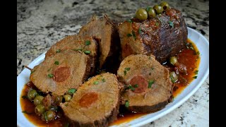 BOLICHE MECHADO A LO CUBANO CUBAN STYLE STUFFED BEEF ROAST [upl. by Amber]