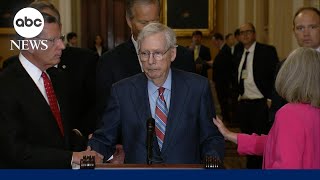 Mitch McConnell freezes during weekly press conference returns after stepping away [upl. by Anavlys387]