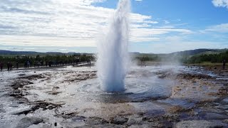 The Geysirs of the Haukadalur Geothermal Area Geysir Strokkur  IslandIceland [upl. by Lilaj]