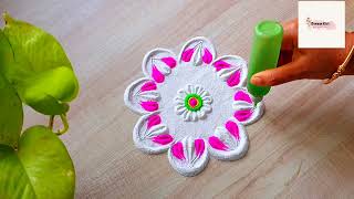 Easy Rangoli Design For FestivalsRangoli Designs With ColoursDiwali Rangoli Designरंगोली [upl. by Beffrey]