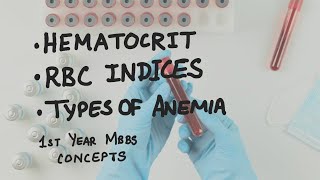 Hematocrit RBC Indices Anemia  First Year MBBS [upl. by Kata]