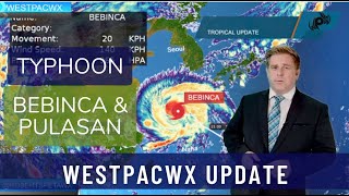 Typhoon Pulasan forms near Guam while Bebinca nears landfall in Shanghai [upl. by Jaime]