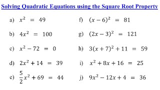 Solving Quadratic Equations by Square Root Property │Algebra [upl. by Luapnaes56]