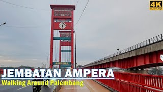 Morning walk to Jembatan Ampera Brigde Palembang❗Jembatan Sungai Musi Palembang  South Sumatera [upl. by Ablasor430]