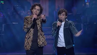 Timothee Chalamet Singing quotBaby Facequot LIVE at SNL [upl. by Bergmann]