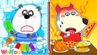 Hot vs Cold Food Challenge  Wolfoo Yes Yes Stay Healthy with Healthy Food  Wolfoo Cartoon Family [upl. by Nwahsav]