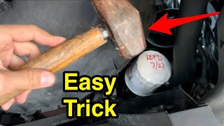 Easy trick how to remove car oil filter without any proper or special tools [upl. by Sager]