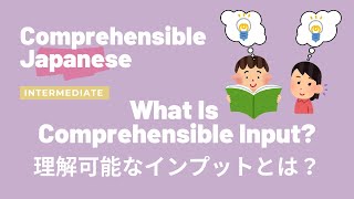 What Is Comprehensible Input quot理解可能なインプットquotとは？  Intermediate Japanese 日本語中級 [upl. by Rexfourd967]