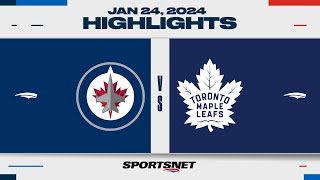 NHL Highlights  Jets vs Maple Leafs  January 24 2024 [upl. by Adham528]