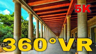 360° VR Stoa of Attalos Ancient Agora of Athens Travel Vlog Visit Greece 5K 3D Virtual Reality HD 4K [upl. by Anyat621]