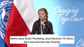 Greta Thunberg Speech — Bahasa Subtitled [upl. by Eiroc90]