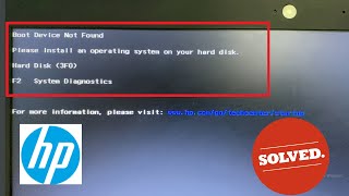 How to Fix Boot Device Not Found Hard Disk 3F0 Error  HP Laptop [upl. by Peterman]