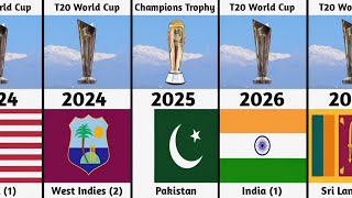 Host Nations for Mens ICC Events 2023 to 2031  Cricket World Cup T20 World Cup Champions Trophy [upl. by Bilak]