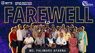 FAREWELL TO MS PALIMARU APARNA  EEE  NMAMIT [upl. by Ytissac699]