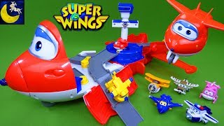 Super Wings Jetts Takeoff Tower Launcher Airport Playset Jett Donnie Jerome Dizzy Airplane Toys [upl. by Llorre232]