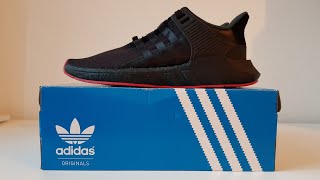 ADIDAS EQT SUPPORT 9317 TRIPLE BLACK RED CARPET  UNBOXING  DETAILED LOOK  tiorafashion [upl. by Rehtul88]