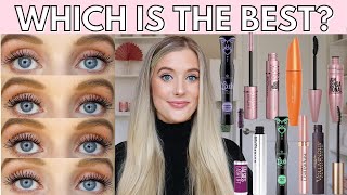 Best Drugstore Mascara Showdown Maybelline Sky High Mascara Essence Lash Princess Mascara amp More [upl. by Pawsner]