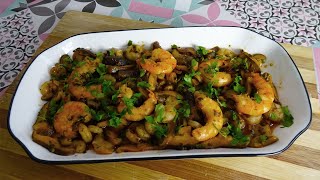 GAMBAS AL AJILLO CON SETAS  RECETA FÁCIL [upl. by Aliuqahs]