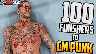 100 Finishers To CM Punk In WWE 2K24 [upl. by Navonoj]