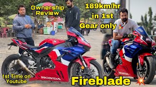 Honda CBR 1000RR Fireblade Ownership Review 👍 299KmHr in 4th Gear Only 🫣 [upl. by Ebeohp]