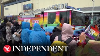 Brighton Pride celebrations in full swing despite Storm Antoni winds [upl. by Aisetal276]