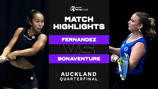 Leylah Fernandez vs Ysaline Bonaventure  2023 Auckland Quarterfinal  WTA Match Highlights [upl. by Leodora]