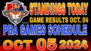 PBA Standings today as of October 4 2024  Pba Game results  Pba schedules October 5 2024 [upl. by Keane855]