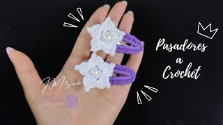 Pasadores Tejidos a Crochet  Broches Para el Cabello en 5 min  DIY ¡Emprende desde Casa [upl. by Ycnaf]