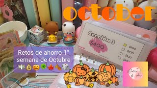 Retos de Ahorros 1° semana de Octubre 💵💰🎃🍀🍁🍂🎲retosdeahorro [upl. by Viviane808]