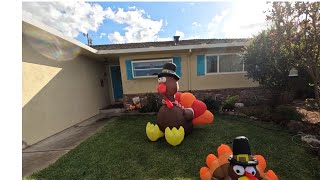 Fat Guy and His Backpack Thanksgiving Special Howto Putup a Blowup Turkey [upl. by Deryl]