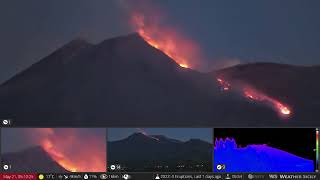 May 21 2022 Sunrise on Erupting Mt Etna Volcano [upl. by Rimma882]