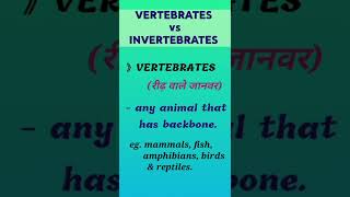 Difference between VERTEBRATES and INVERTEBRATES  Vertebrates vs Invertebrates shorts science [upl. by Francesco]