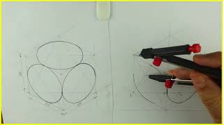 Four centre method in Isometric Hindi  Engineering drawing  Technical drawing [upl. by Laeira]