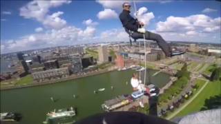 Abseilen van de Euromast in Rotterdam 😱 [upl. by Ecidnak321]