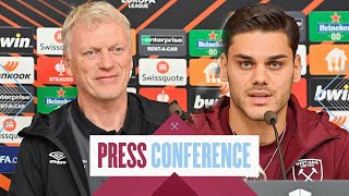 David Moyes amp Konstantinos Mavropanos Press Conference  Olympiacos FC v West Ham [upl. by Catina907]