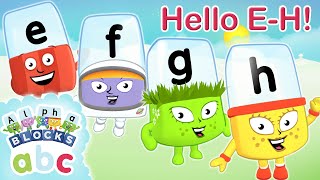 Say Hello To Letters E F G amp H  Phonics for Kids  Learn To Read  Alphablocks [upl. by Yahsel]