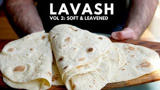 My Favorite Flatbread for Kebabs  Soft and Leavened Lavash [upl. by Aeresed579]