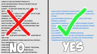 Picking Business Name High Risk NAICS Codes [upl. by Carl]