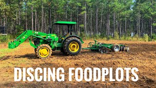 John Deere 5075e discing our food plots in Alabama [upl. by Ecnerwaled]