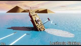 Lusitania Sinking Roblox tiny sailors world [upl. by Walsh204]